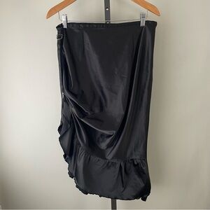 Vintage Katherine Barclay Gathered Ruffle Satin Skirt Goth Gothic Steampunk